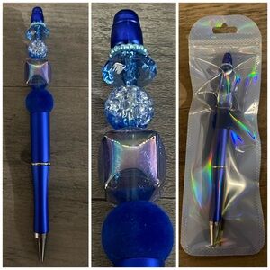 Blue beaded pen